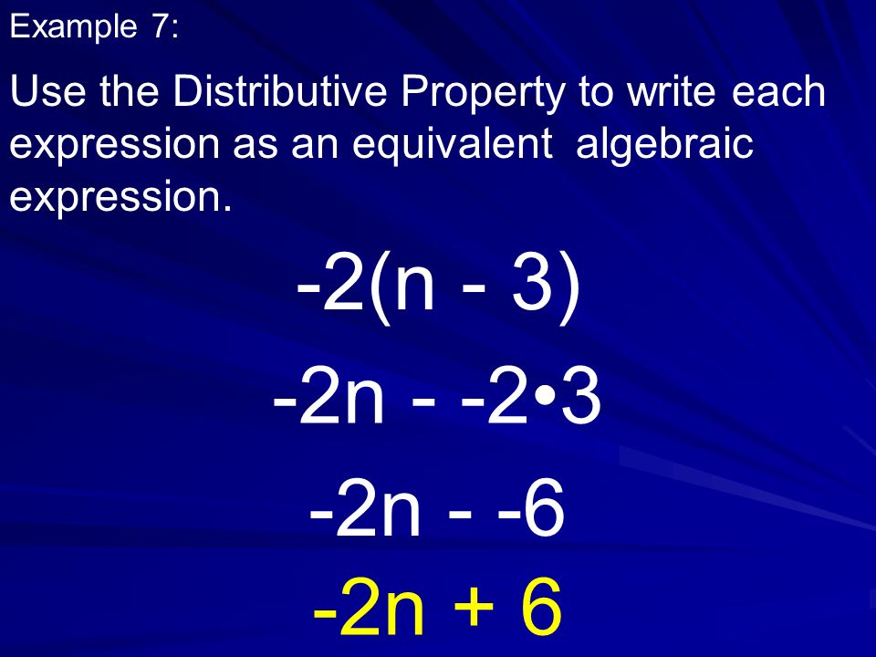 The distributive property with variables